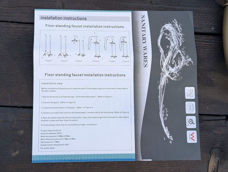 Антикварная латунная душевая система, комплект смесителей для ванной к