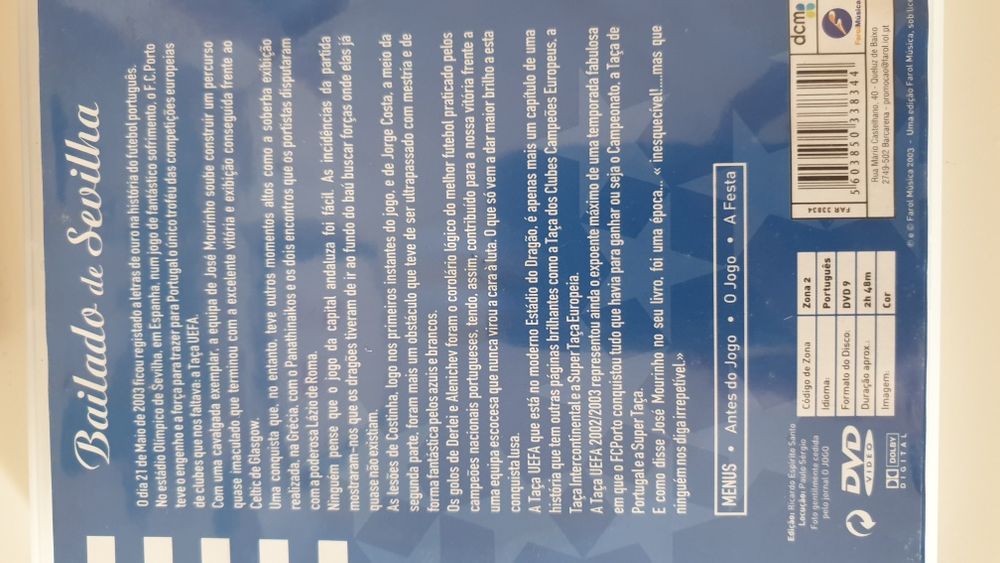 FC Porto DVD Final Taça Uefa 2003 - Portes Envio Incluídos