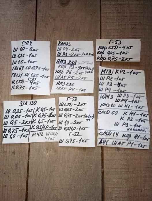 Вкладиші ЮМЗ,Д65(кР1,Р2) Ямз корінь Р3,Р6 шатун  Р4,Р5 (виробник СРСР)