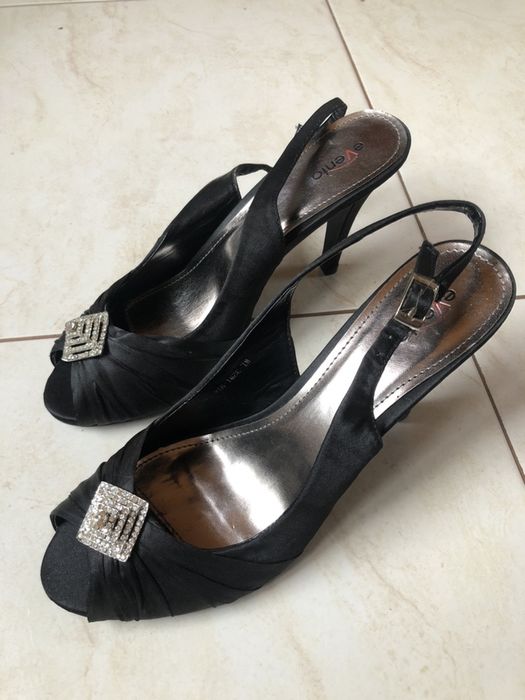 Szpilki czarne bez palców Bez pięty