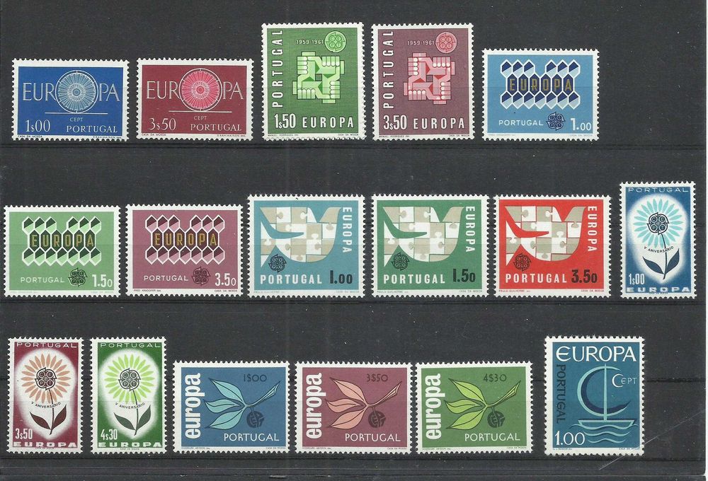 Selos portugueses – Séries completas EUROPA CEPT de 1960 a 1988
