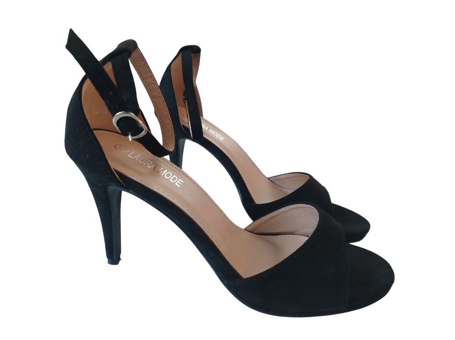 Buty sandały czarne zamszowe 40 41