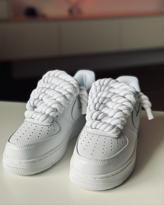 Nike air force 1 rope laces white/ кастомні форси 36-45р