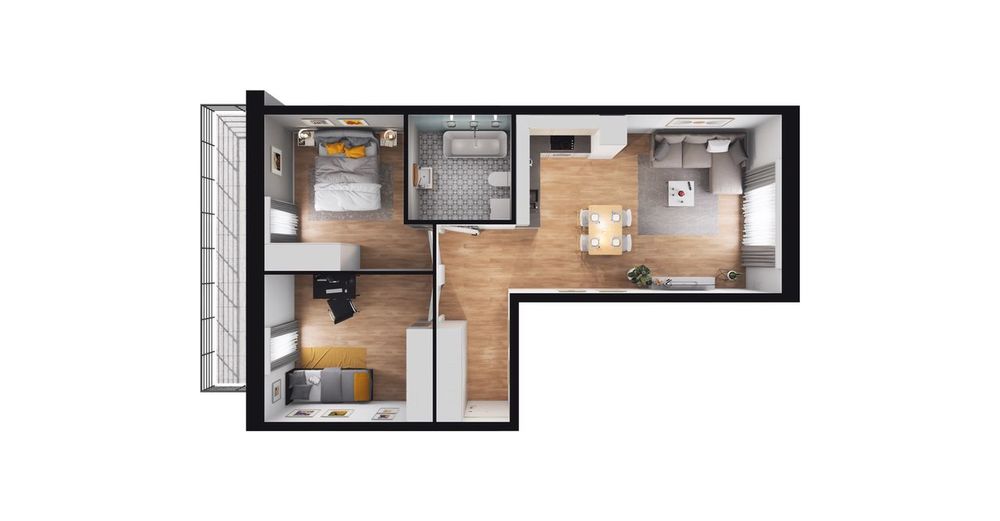 3-pokojowe mieszkanie 56m2 + balkon