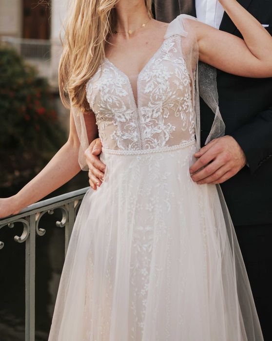 Suknia ślubna Mariée fason rybka 2w1 z dodatkową spódnicą tiulową