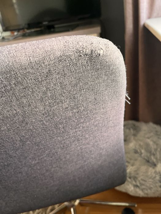 Krzesło obrotowe do biurka tapicerowane szare