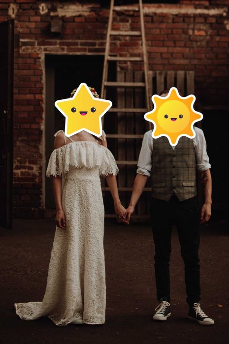 Suknia ślubna w stylu boho/ rustykalnym, rozmiar 34/36