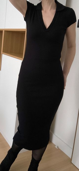 Zara sukienka ptążek Midi S czarna