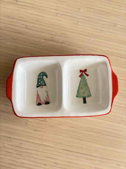 Prato cerâmica aperitivos Natal