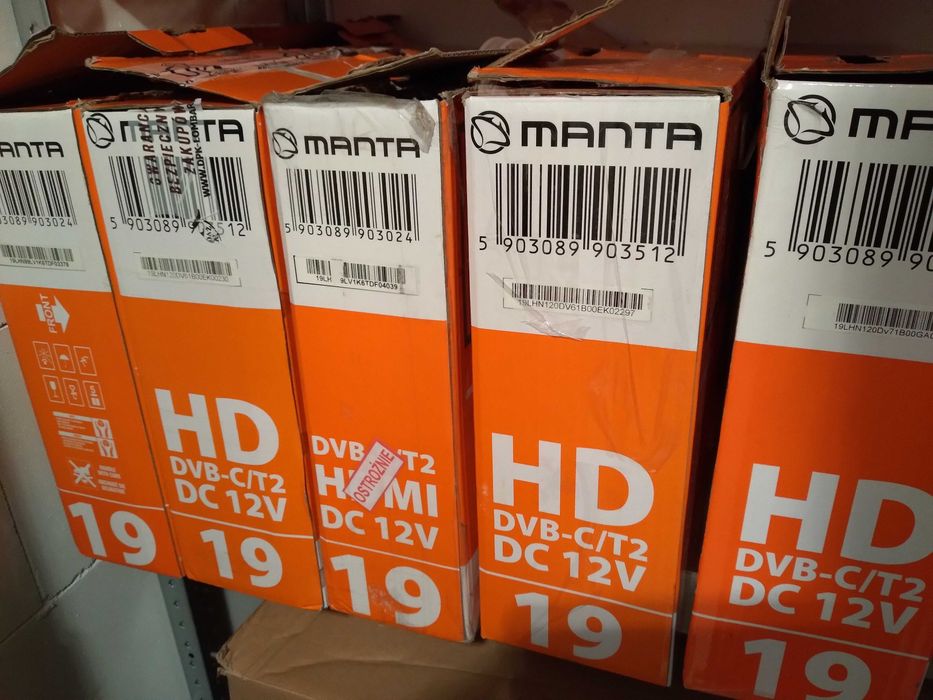 Telewizor Manta 19 cale DVBT2 HEVC bez USB antena ZK AŚ , TIR wysyłka