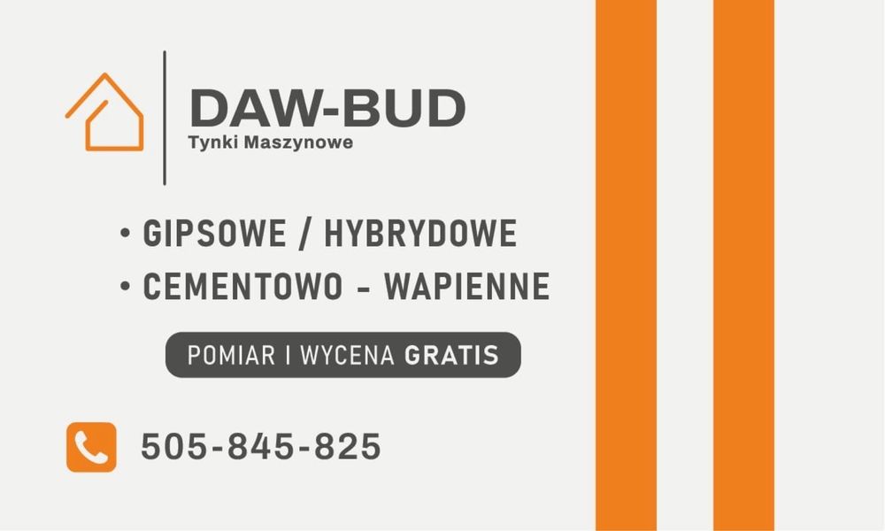 Tynki Maszynowe Gipsowe/Hybrydowe/Cw