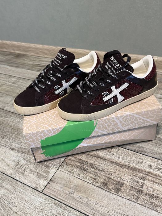 Кросівки Premiata Steven Bespoke Trainers бордо глітер 38 розмір