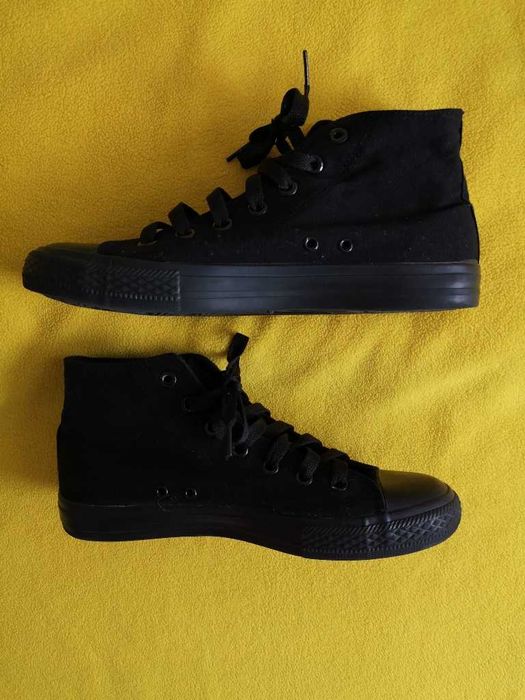 trampki męskie damskie buty czarne długie r:41 wkładka: 26-26,5cm igła