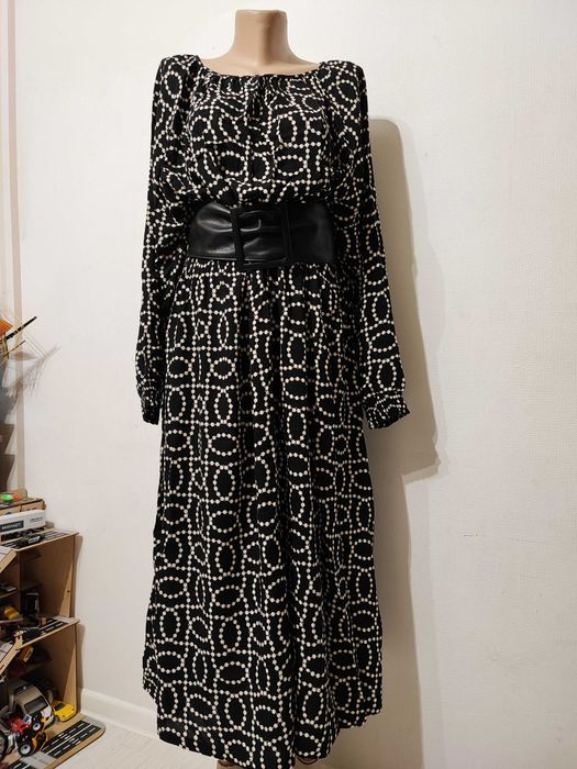 Сукня h&m xl 100% віскоза платя міді в білий горох