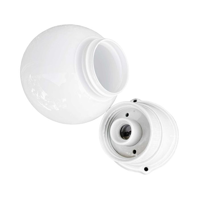 Kinkiet biały, industrialny Lindner, Niemcy, lata 60.