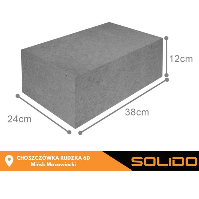 Bloczek fundamentowy B15 38x24x12 cm.
