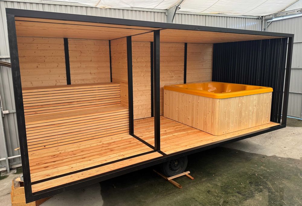 Sauna Jacuzzi SPA Balia Pływająca Houseboat Altana Domek Ogrodowy