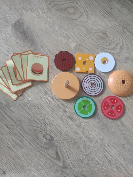 Hamburger Montesorri drewniany układanka