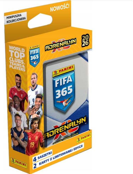 Mini puszka Karty FIFA 365 ADRENALYN XL 2026 PANINI 26 kart
