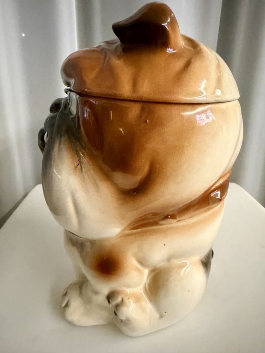 Vintage Buldog Kolekcjonerski Pojemnik Ceramiczny Genin Trudeau Japan