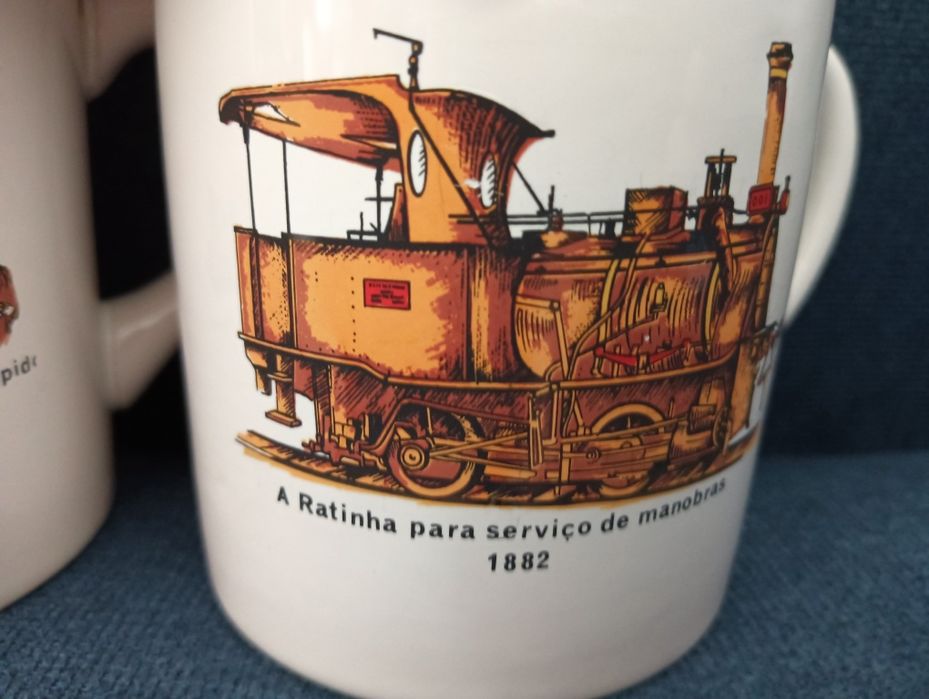 canecas cerâmica loiça coleção antigas e raras  Locomotivas  Vintage*
