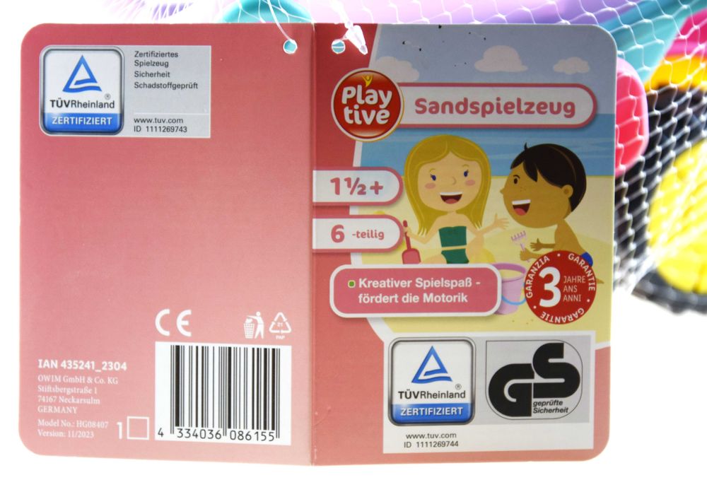 Zestaw do piasku ciężarówka Playtive, kolor czerwony, żółty, niebieski
