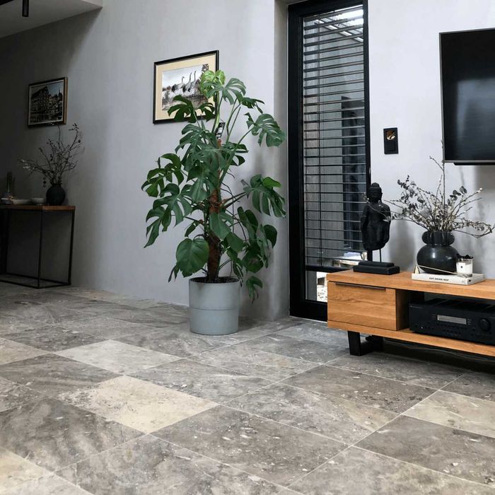 Trawertyn Silver Ash - Kamień Naturalny - Komplet Rzymski