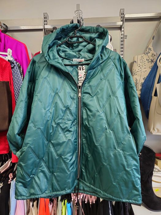 Kurtka przejściowa zielona pikowana plus size Italy !!!