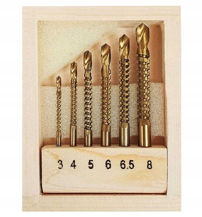 Wiertła Frezujące - Frezy do metalu HSS 3mm - 8mm 6szt