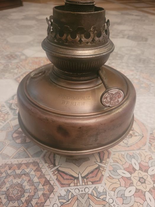 Stara miedziana lampa naftowa EHRICH & GRAETZ