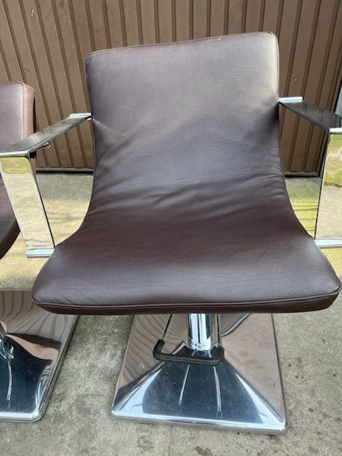 Fotele fryzjerskie braz 2 sztuki