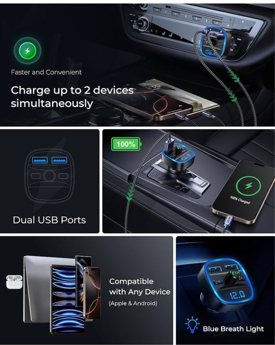 Lencet T25 Transmiter samochodowy bluetooth