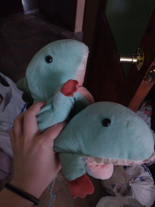 Перчатки милые плюшевые динозаврики