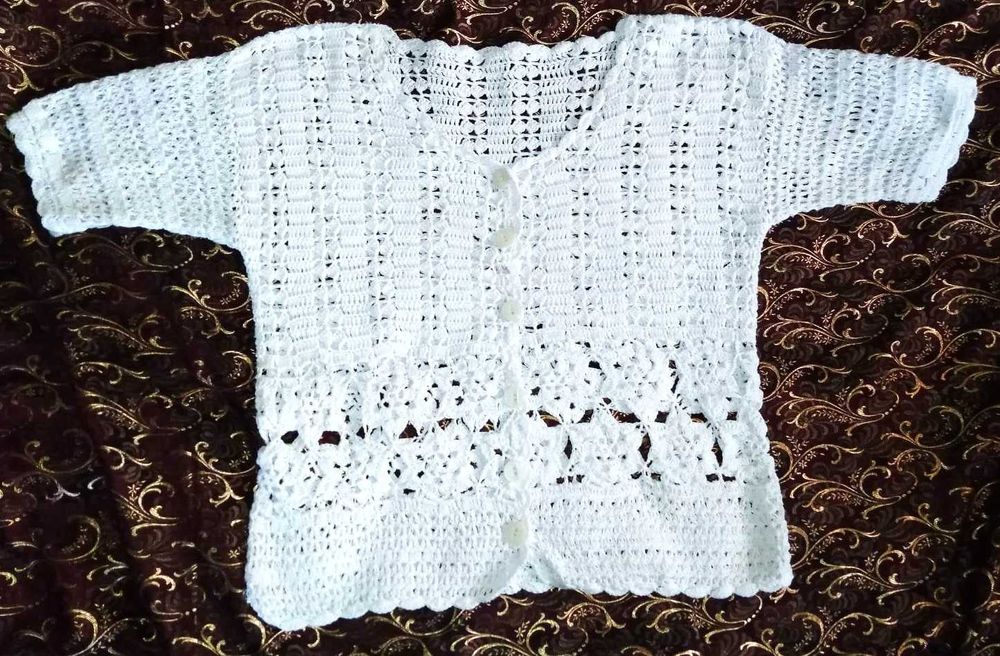 Ażurowa bluzeczka bolerko z krótkim rękawem L/XL