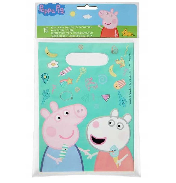Torebki na prezenty Świnka PEPPA woreczki na cukierki słodycze 15 szt