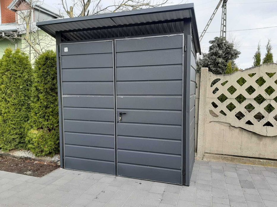 wiata Śmietnikowa z CAŁEJ BLACHY kolory RAL 3X2