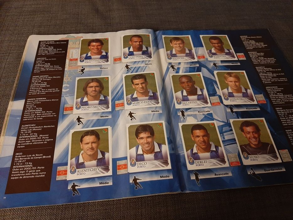 Caderneta de futebol 2003-04 completa