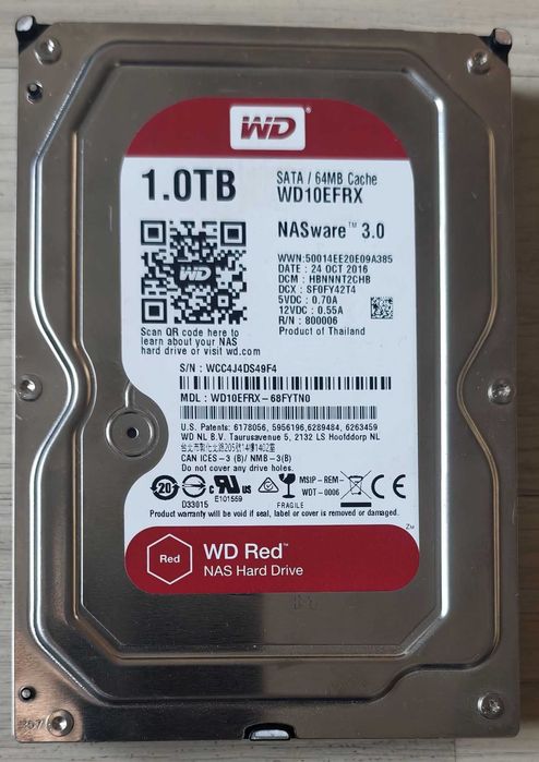 Dyski twarde do NAS WD RED 1 TB ilość - 3 sztuki