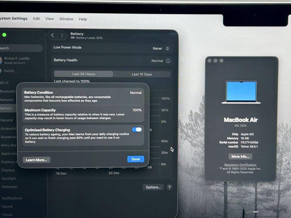 MacBook Air M2 – 16GB RAM / 256GB – Como novo – 1 ano de uso