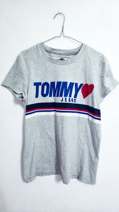 Szara koszulka tommy hilfiger tommy jeans tshirt damski