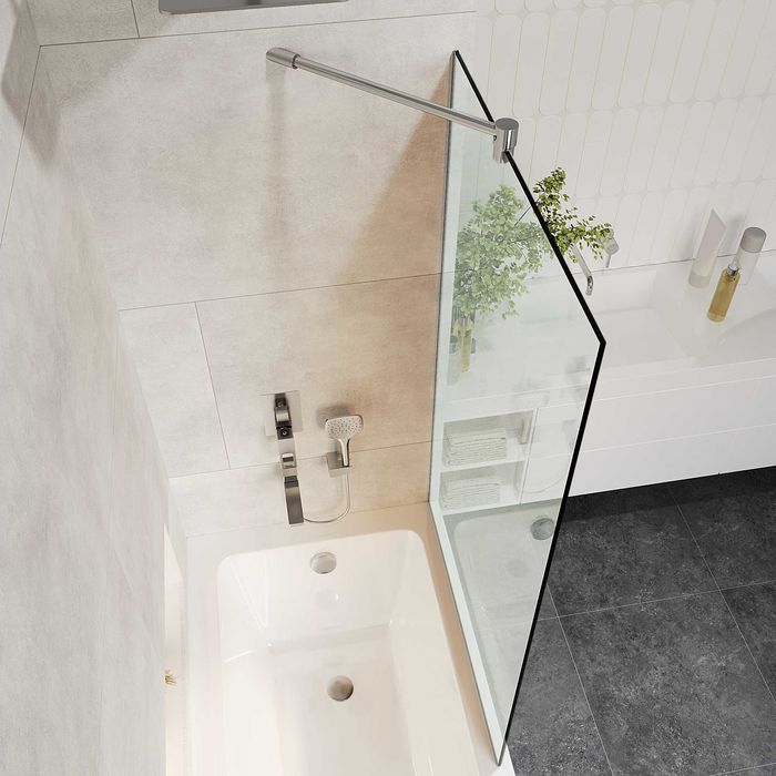 Скляна душова перегородка (шторка) на ванну — будь-який колір і розмір