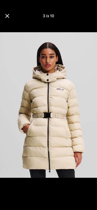 Пальто єврозима Карл Лагерфельд Karl Lagerfeld жіноче р.М беж