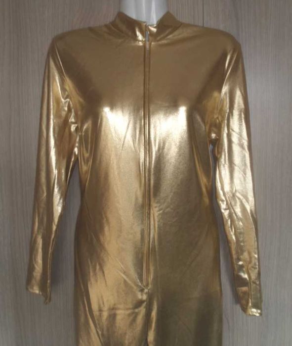 Morphsuits Вторая кожа костюм золотой Zentai размер S/M