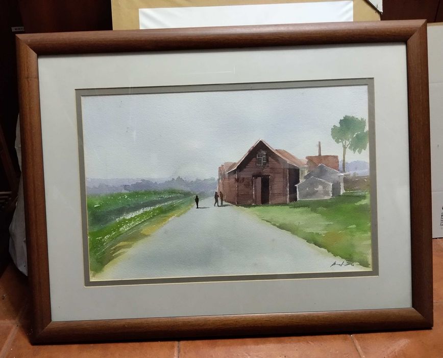 Pintura emoldurada a Ria e a Serra