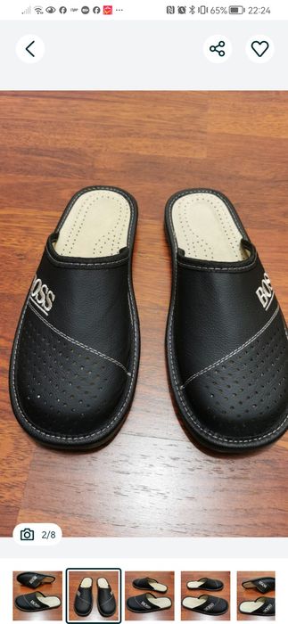 Pantofle Męskie Skórzane Boss