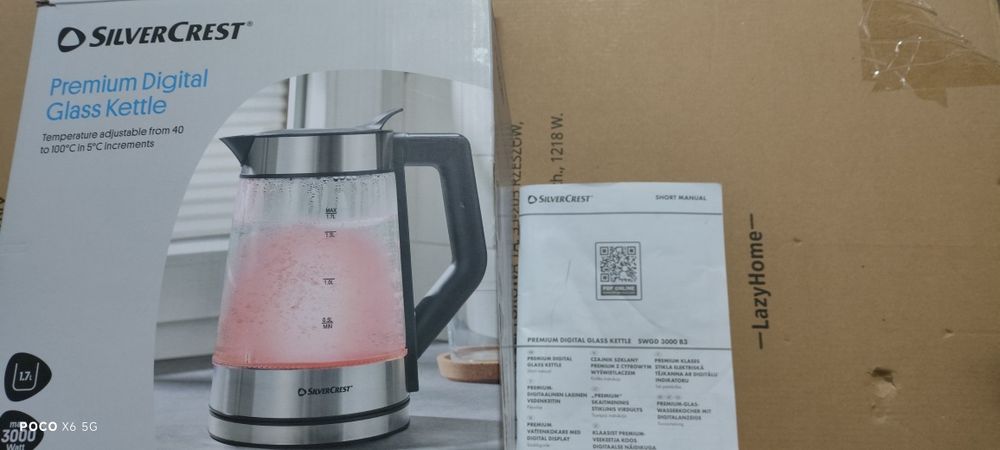 Silvercrest czajnik premium szklany elektryczny niekompletny