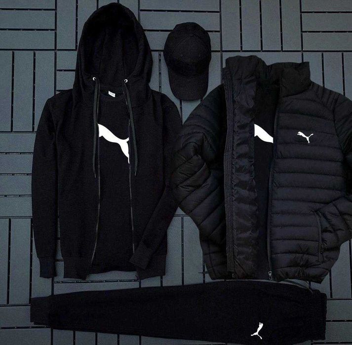 Puma костюм, футболка, кепка, куртка комплект 5в1 Пума кофта фліс чол.