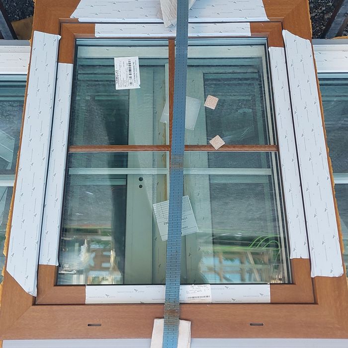 Drzwi zewnętrzne aluminiowe Aluprof Ciepłe Orzech Pochwyt -40%