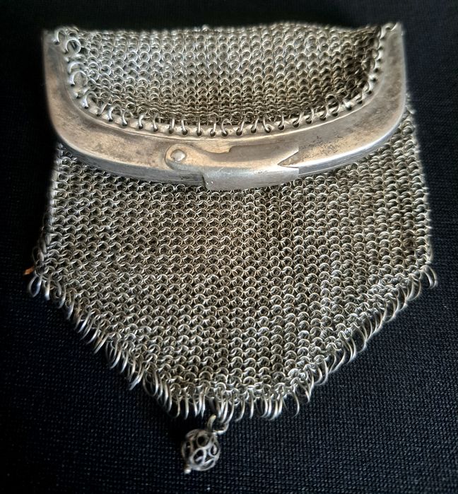 Carteira em prata com bolsa dupla