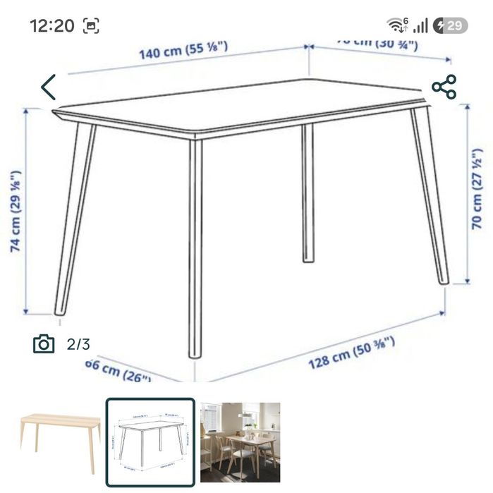 Mesa de refeições para sala ou cozinha.